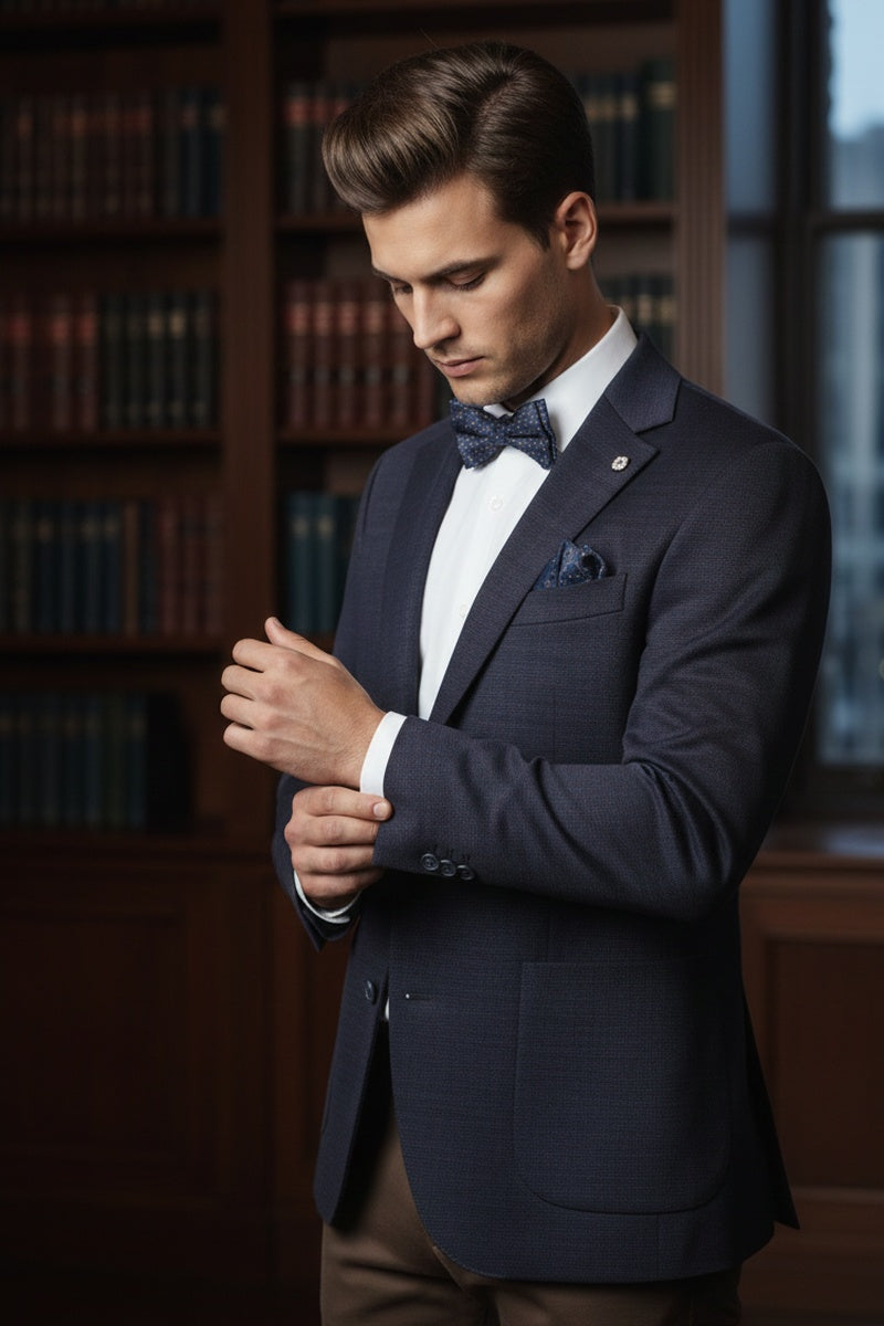 Pellagio Grey & Blue Windowpane Sports Jacket