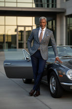 Pellagio Grey & Blue Windowpane Sports Jacket