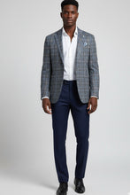 Pellagio Grey & Blue Windowpane Sports Jacket