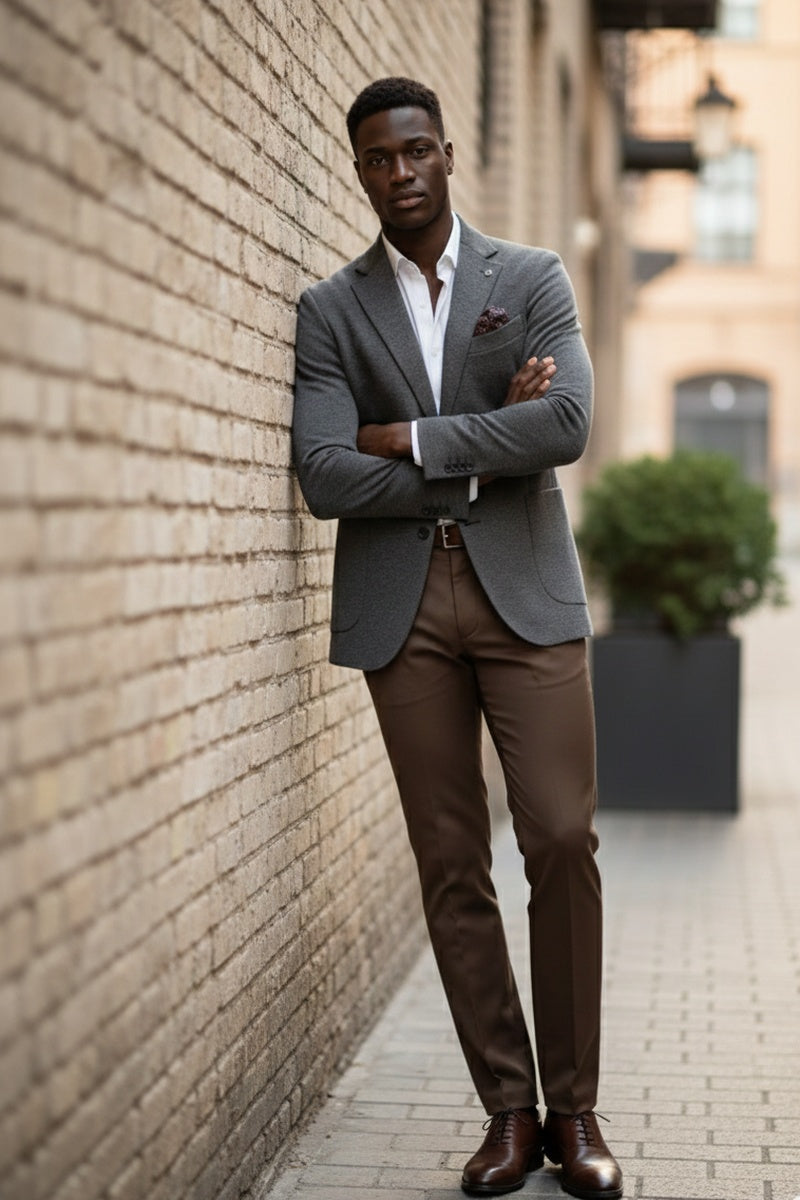 Pellagio Grey Textured Sports Jacket