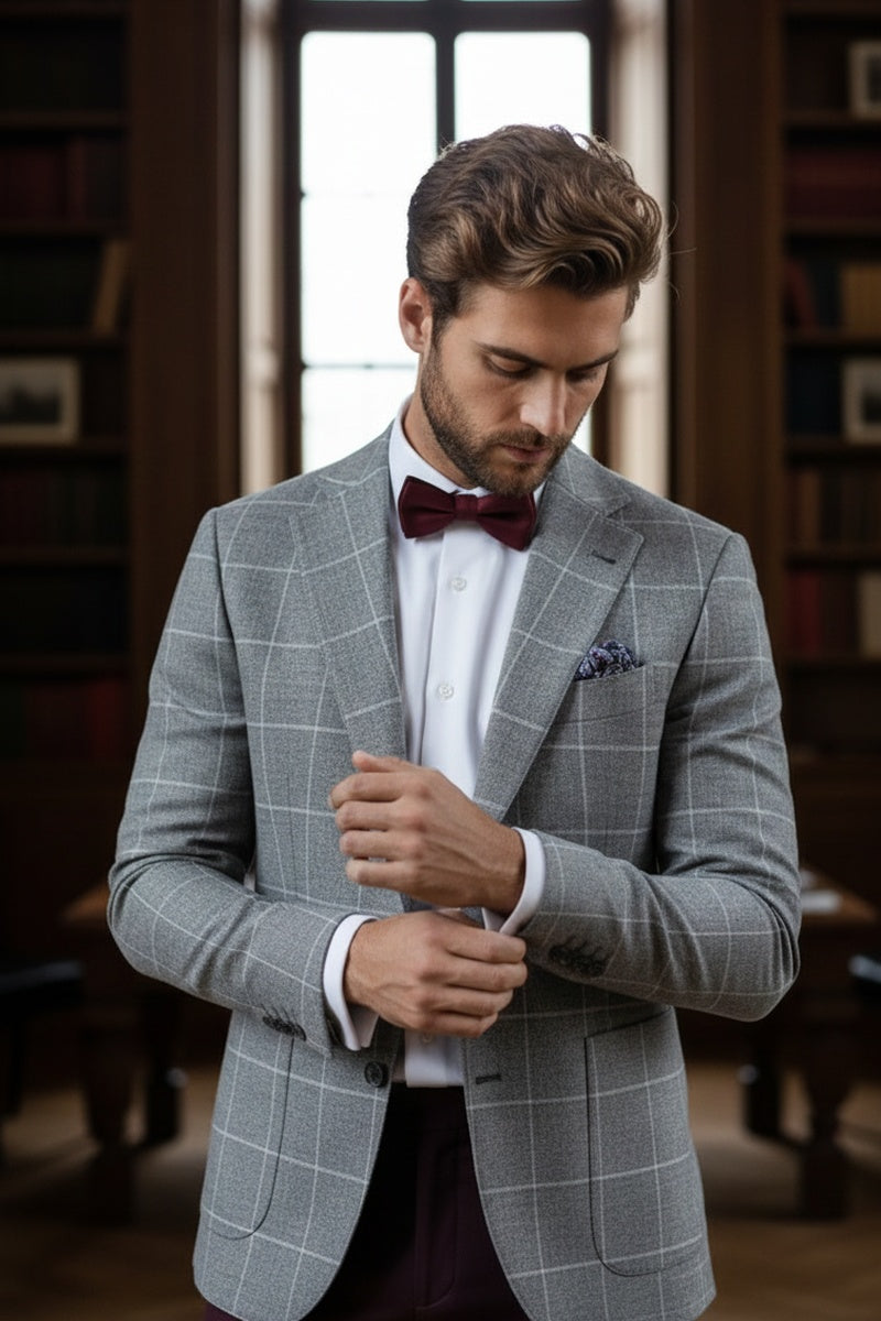 Pellagio Grey Windowpane Sports Jacket