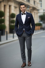 Pellagio Navy Solid Sports Jacket