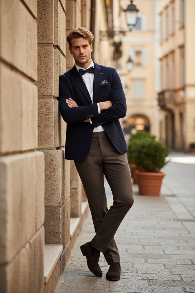 Pellagio Navy Solid Sports Jacket