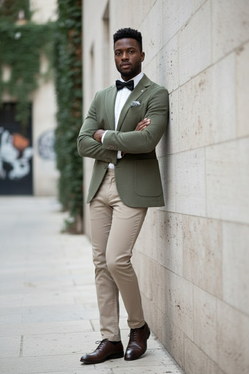 Pellagio Olive Solid Sports Jacket