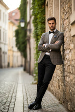 Beige Windowpane Sports Jacket