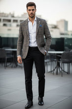 Beige Windowpane Sports Jacket