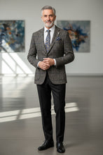 Beige Windowpane Sports Jacket