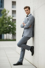 Blue & White Windowpane Sports Jacket