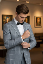 Blue & White Windowpane Sports Jacket