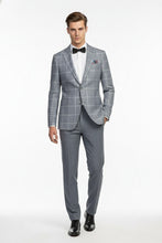 Blue & White Windowpane Sports Jacket