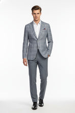 Blue & White Windowpane Sports Jacket