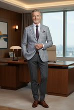 Blue & White Windowpane Sports Jacket