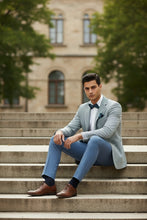 Blue & White Houndstooth Sports Jacket