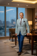 Blue & White Houndstooth Sports Jacket