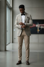 Beige Windowpane Sports Jacket