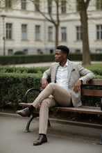 Beige Windowpane Sports Jacket