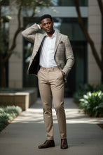 Beige Windowpane Sports Jacket