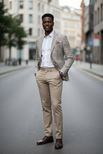 Beige Windowpane Sports Jacket
