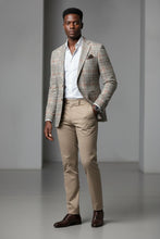 Beige Windowpane Sports Jacket