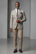Beige Windowpane Sports Jacket