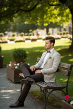 Beige Houndstooth Sports Jacket