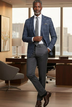 Blue Windowpane Sports Jacket