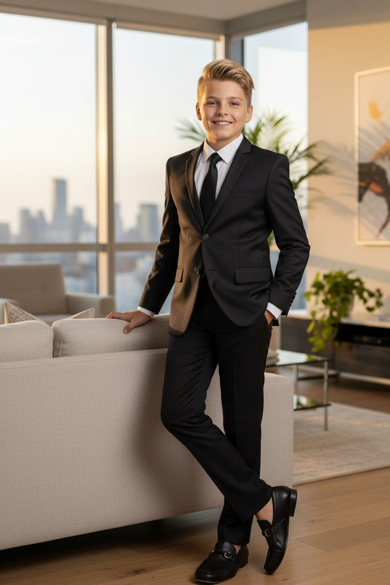 "Noah" Perry Ellis Kids Charcoal 5-Piece Suit