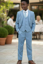 Perry Ellis "Noah" Perry Ellis Kids Dusty Blue Suit (5-Piece Set)