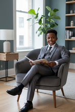 "Noah" Perry Ellis Kids Medium Grey 5-Piece Suit