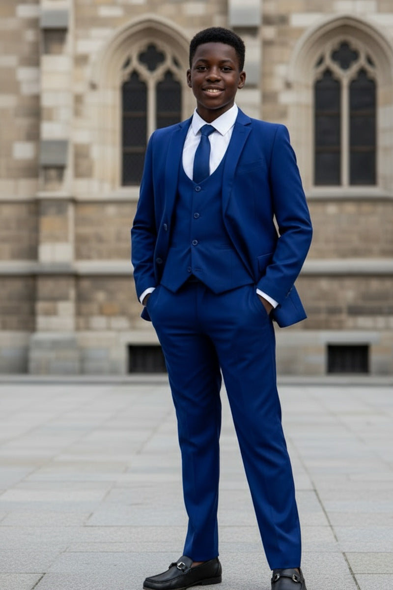 Perry Ellis "Noah" Perry Ellis Kids Royal Blue 5-Piece Suit