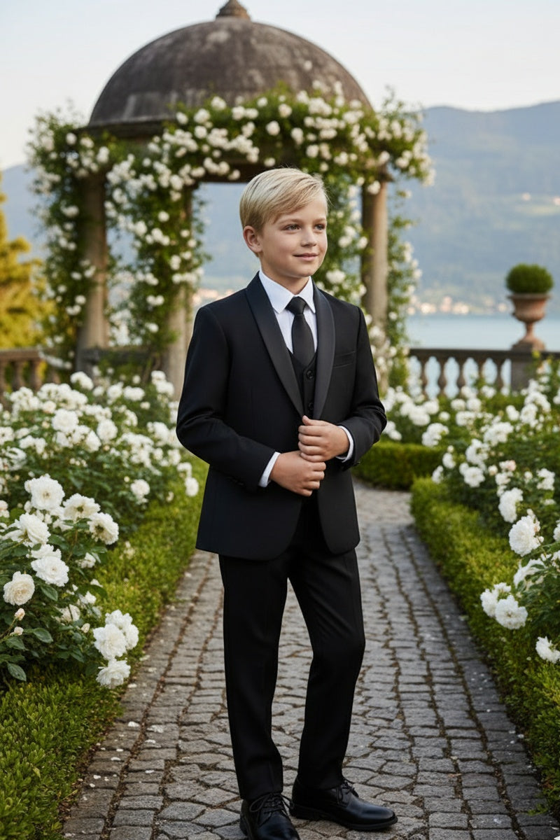 Perry Ellis "Trent" Perry Ellis Kids Black 5-Piece Tuxedo