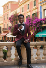 Perry Ellis "Trent" Perry Ellis Kids Burgundy 5-Piece Tuxedo