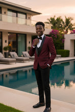 Perry Ellis "Trent" Perry Ellis Kids Burgundy 5-Piece Tuxedo