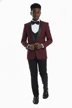 Perry Ellis "Trent" Perry Ellis Kids Burgundy 5-Piece Tuxedo