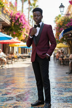 "Trent" Perry Ellis Kids Burgundy 5-Piece Tuxedo