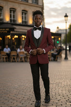 "Trent" Perry Ellis Kids Burgundy 5-Piece Tuxedo