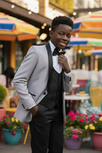 Perry Ellis "Trent" Perry Ellis Kids Light Grey 5-Piece Tuxedo