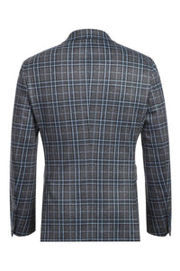 Grey & Blue Windowpane Sports Jacket