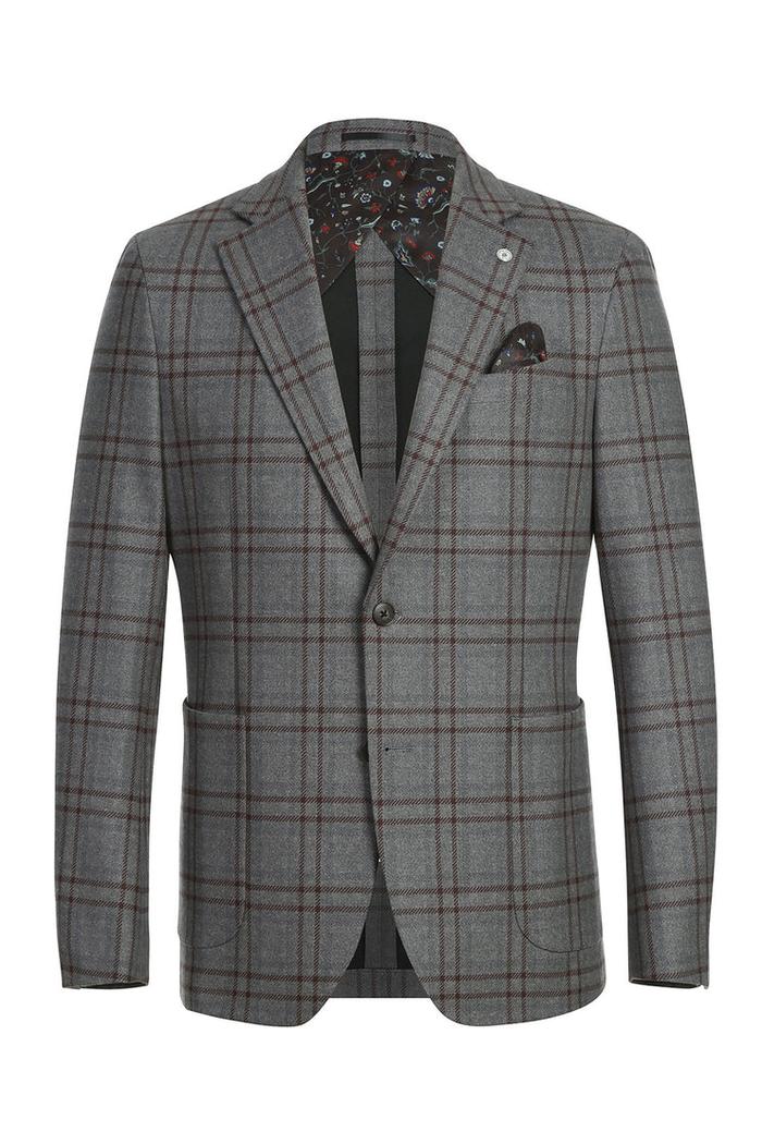 Grey Windowpane Sports Jacket