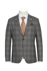 Grey Windowpane Sports Jacket