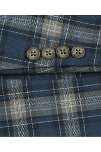 Navy & Brown Windowpane Sports Jacket