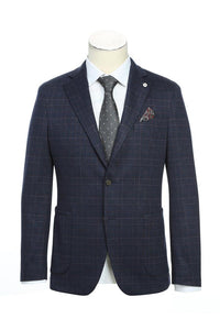 Navy Windowpane Sports Jacket