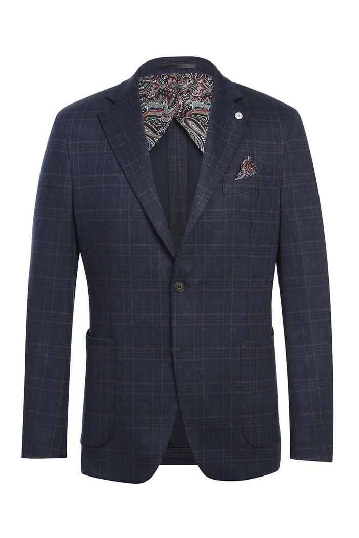 Navy Windowpane Sports Jacket