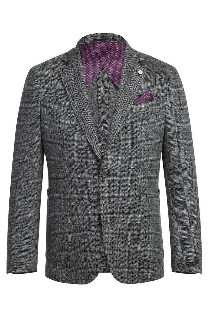 Grey Windowpane Sports Jacket