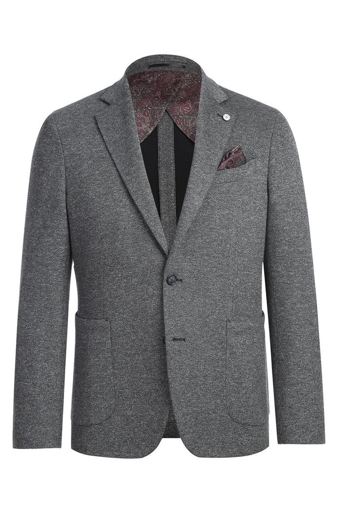Grey Textured Sports Jacket