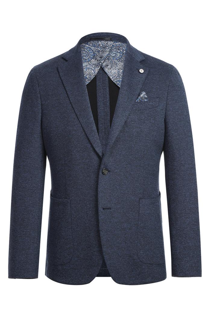 Navy Textured Sports Jacket