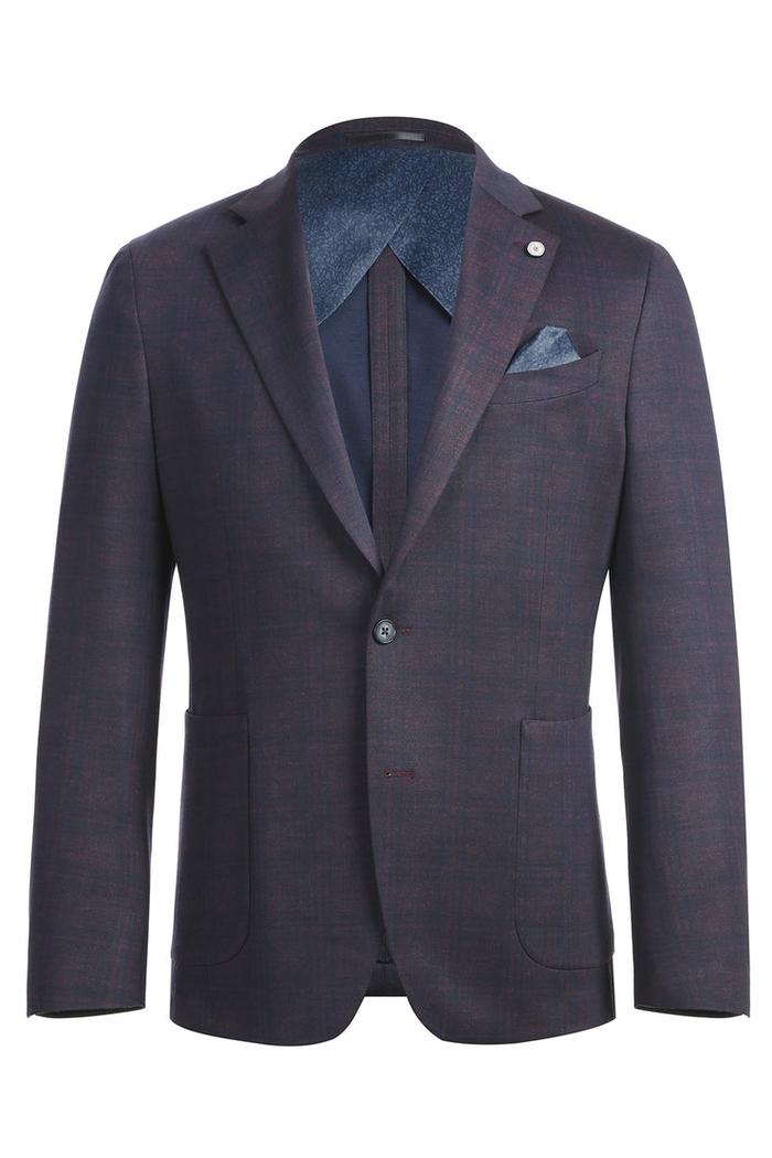 Grey & Blue Windowpane Sports Jacket