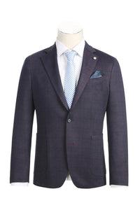Grey & Blue Windowpane Sports Jacket