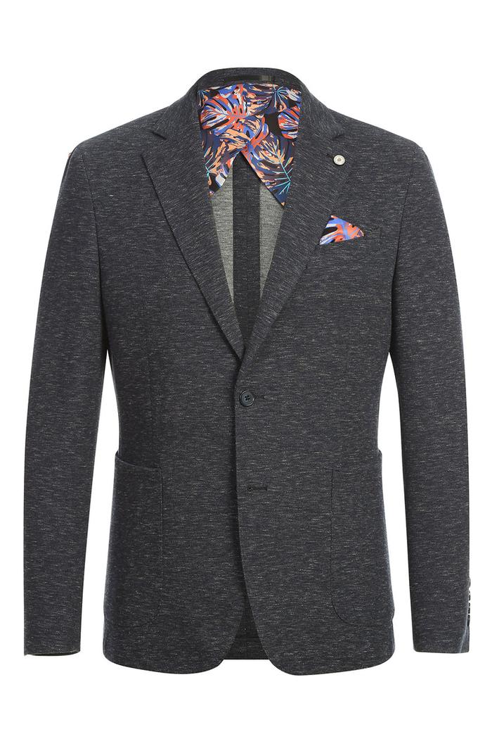 Grey Blue Textured Sports Jacket