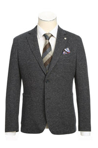 Grey Blue Textured Sports Jacket
